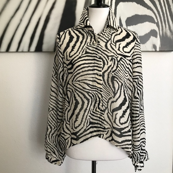 Tops 22 Or 15nwot Zebra Button Down Shirt Poshmark